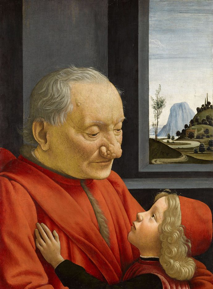 Le vieil homme et l’enfant par Domenico Ghirlandaio (1490), un tableau conser...